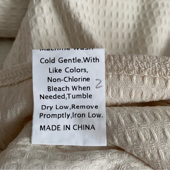 NEW 2pc Outfit Waffle Knit Tee & Tie Front Shorts Beige Size 2X - Picture 9 of 10